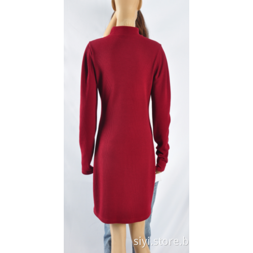 Ladies Rose Red Autumn Dress